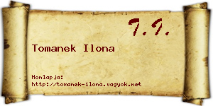 Tomanek Ilona névjegykártya
